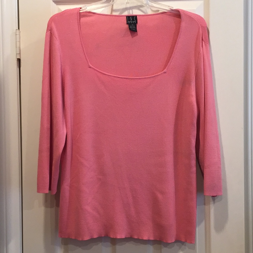 INC 3/4 sleeve, square neck top.